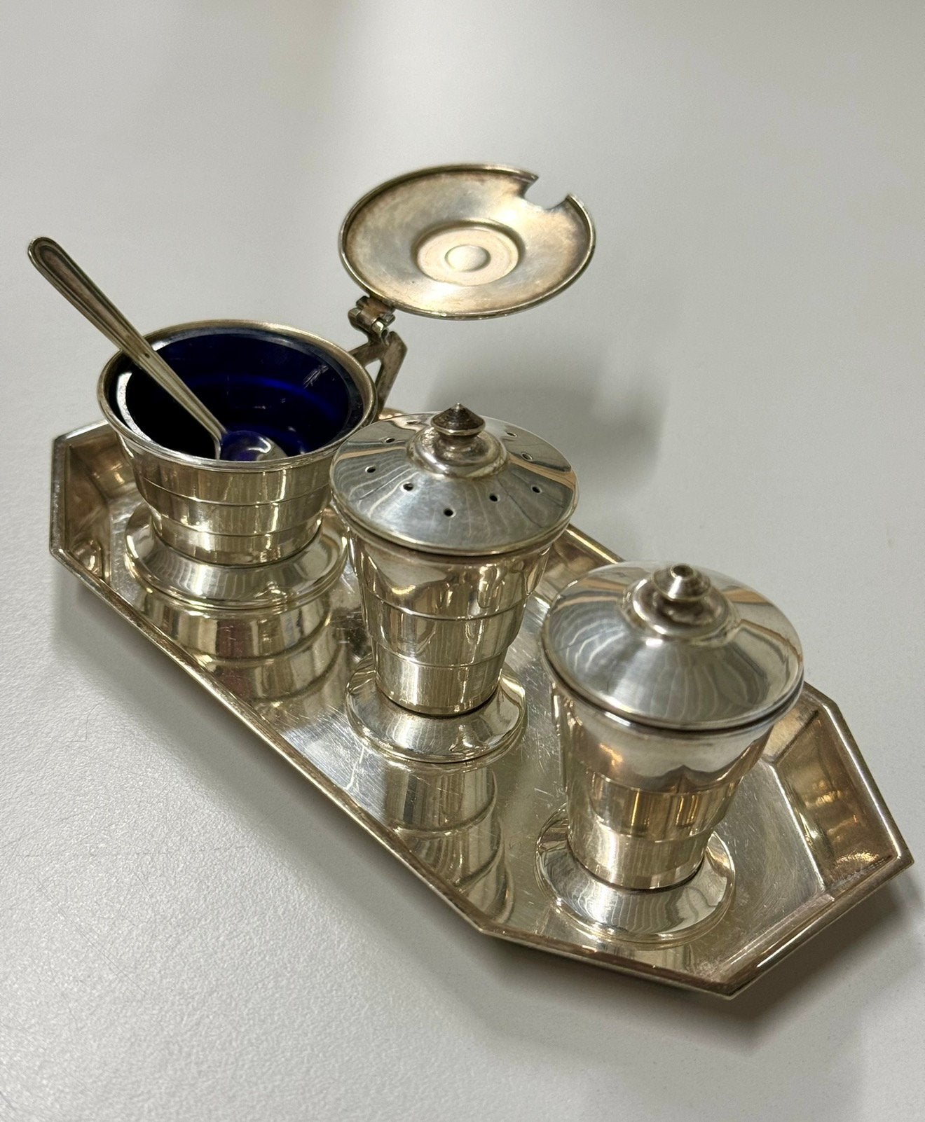 Vintage EPNS Cruet-Set Verzilverde Specerijen potjes 1960, Ophalen of Verzenden