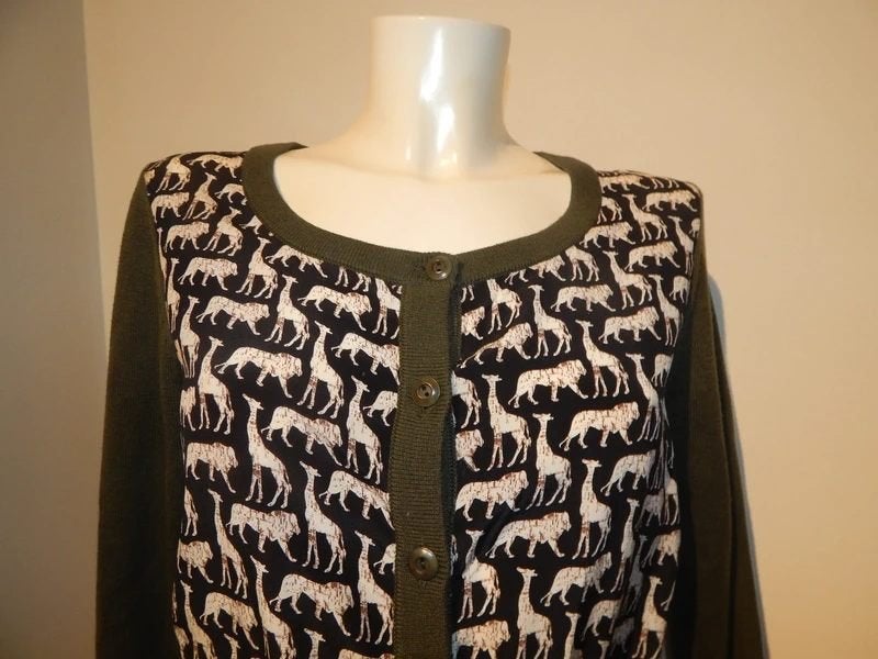 Diane von Furstenberg prachtig vest wol zijde dieren prin, Diane von furstenberg, Maat 36 (S), Gedragen, Meerkleurig