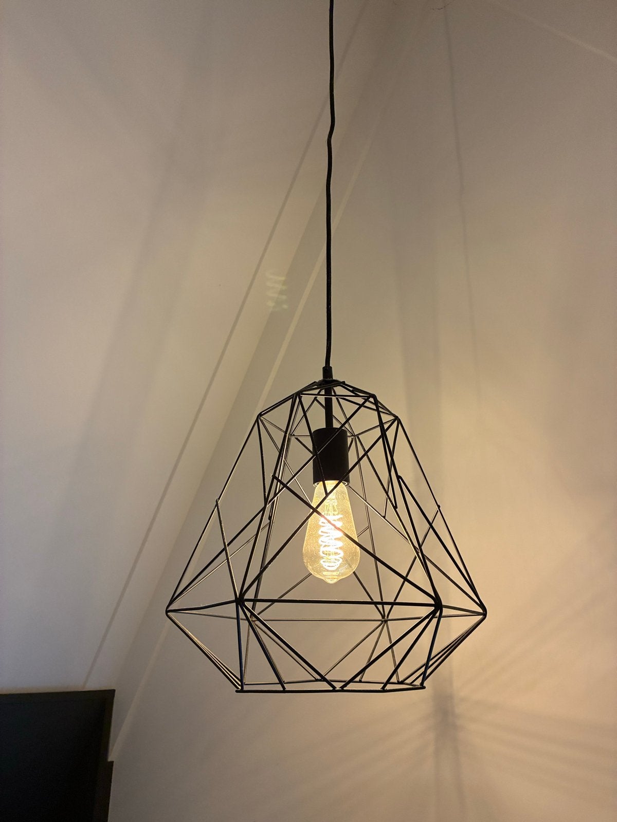 QAZQA Industriële hanglamp (Framework Basic) zwart, Ophalen, Gebruikt, Metaal, E27 (groot)