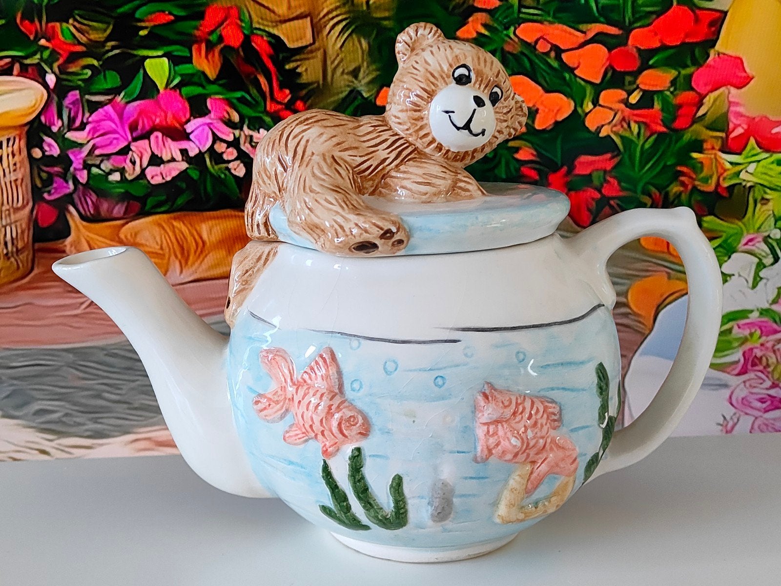 Theepot met beertje (decoratief), Ophalen of Verzenden