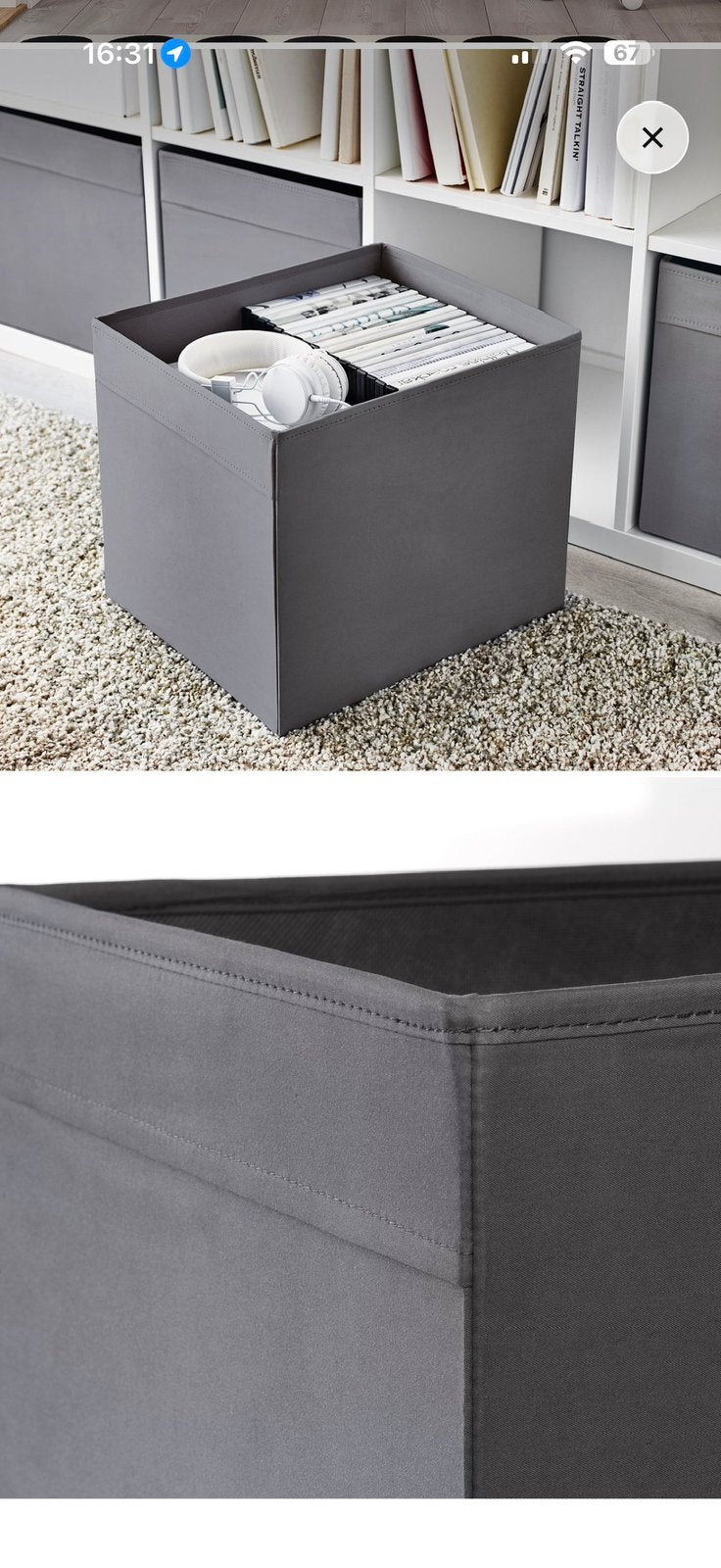 IKEA Dröna donkergrijze opvouwbare bakken 3 st., Ophalen, Overige materialen, Minder dan 50 cm, Nieuw