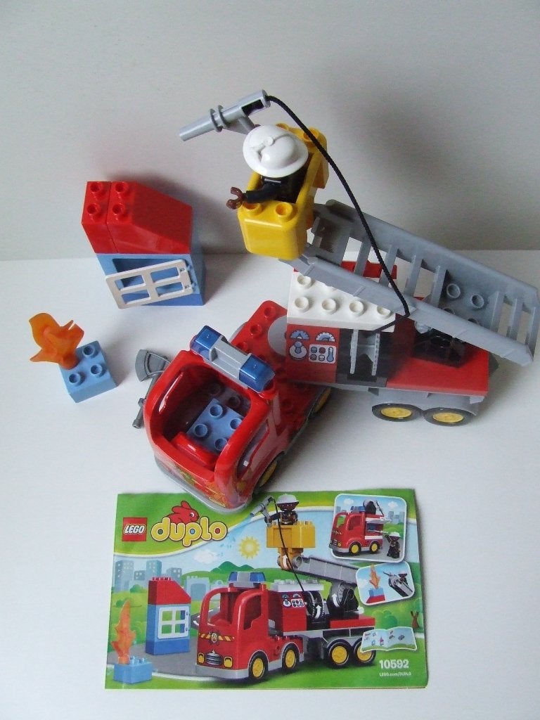Duplo set 10592 – Brandweertruck / Fire Truck  (compleet), Inclusief instructies, Ophalen of Verzenden, Zo goed als nieuw, Duplo