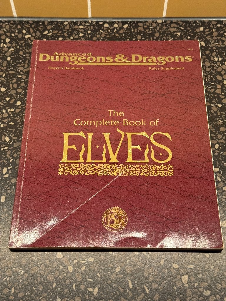 AD&D Dungeons Dragons 2e Complete Book of Elves 2nd print, Ophalen of Verzenden, Gebruikt, TSR
