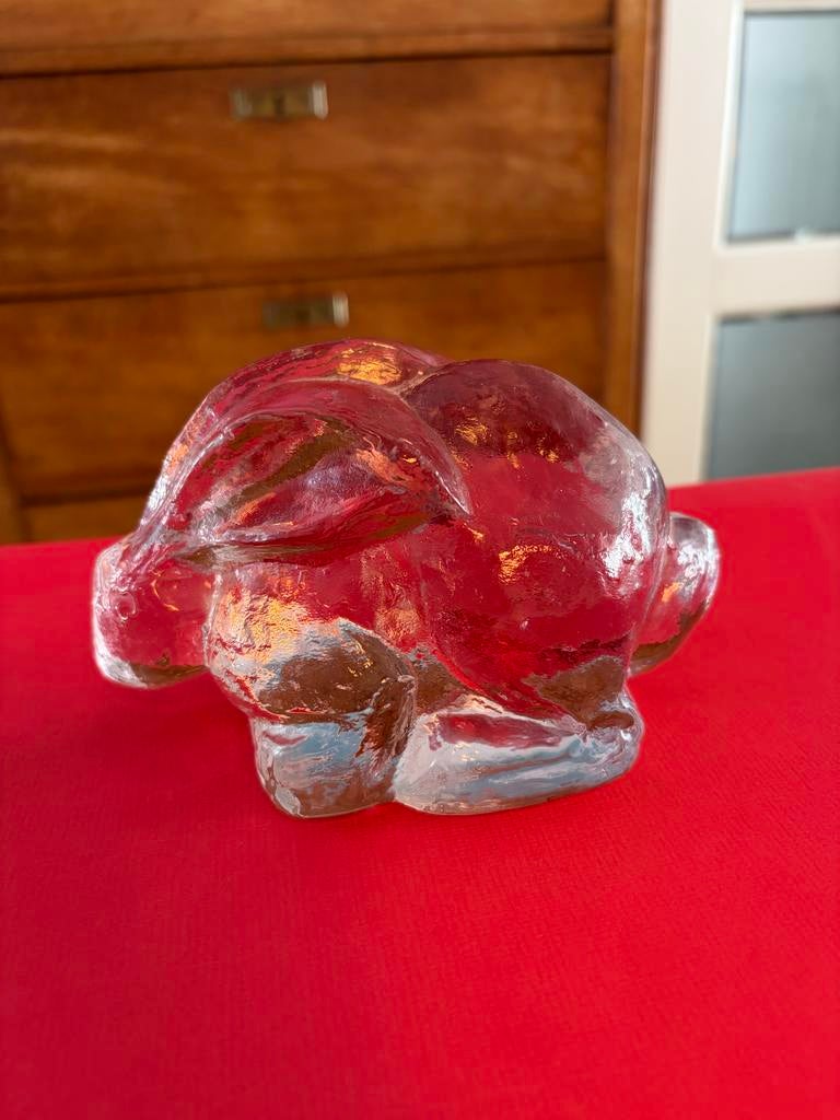 Design konijn glas Pukeberg Zweden, Antiek en Kunst, Antiek | Glas en Kristal, Ophalen of Verzenden
