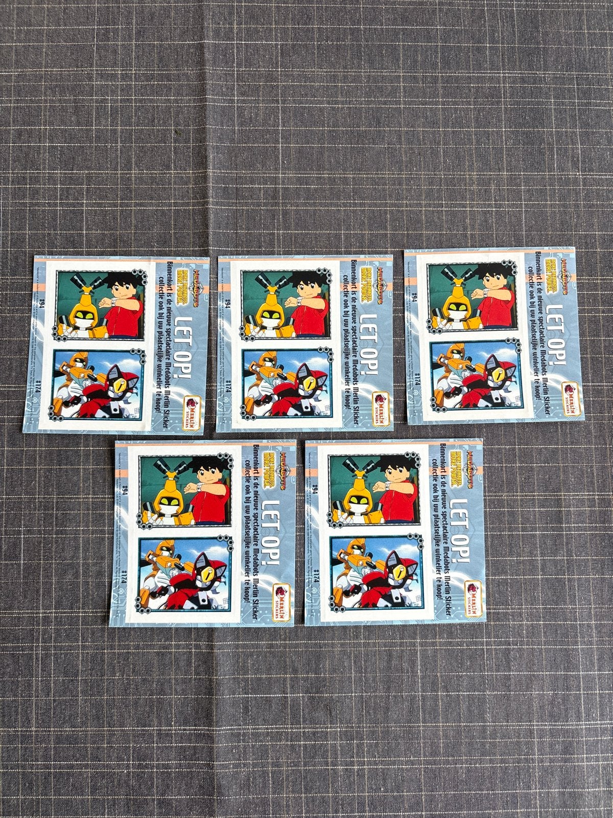 5x Medabots Merlin Sticker Collectie, Ophalen of Verzenden, Nieuw, Strip of Tekenfilm