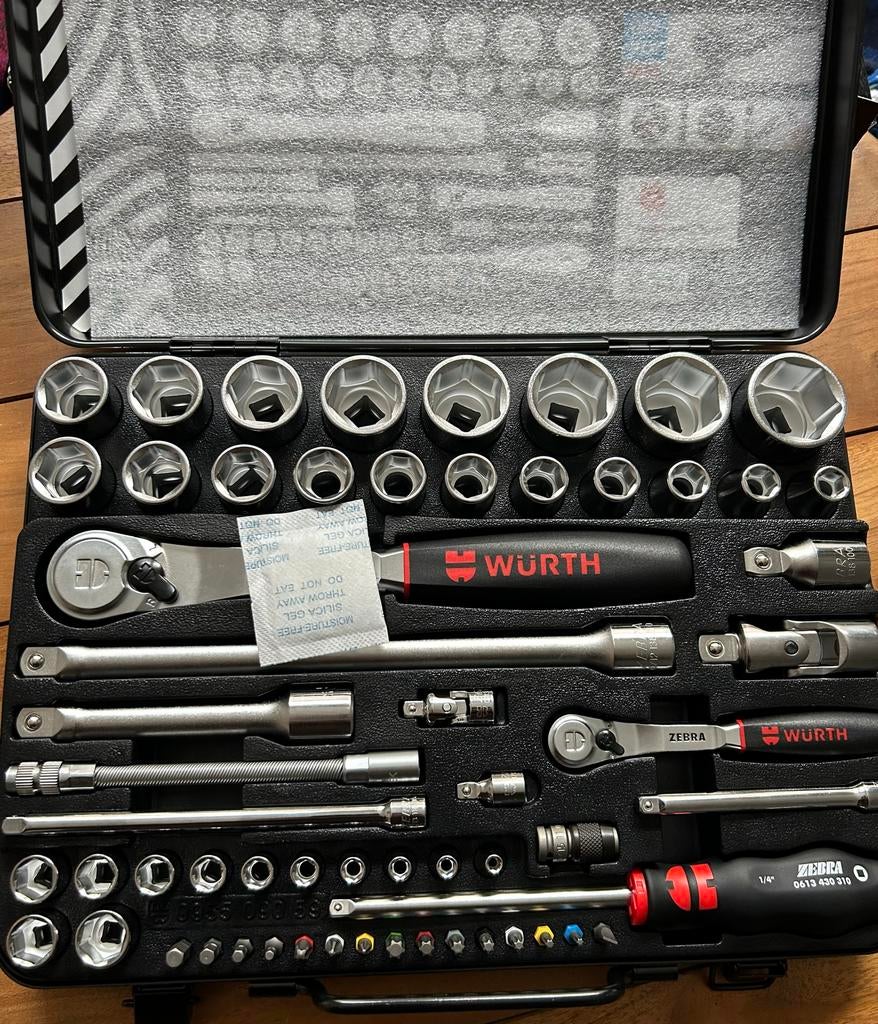 WÜRTH ZEBRA 1/4" + 1/2" Steeksleutelset 59-delig, Auto diversen, Auto-accessoires, Nieuw, Ophalen of Verzenden