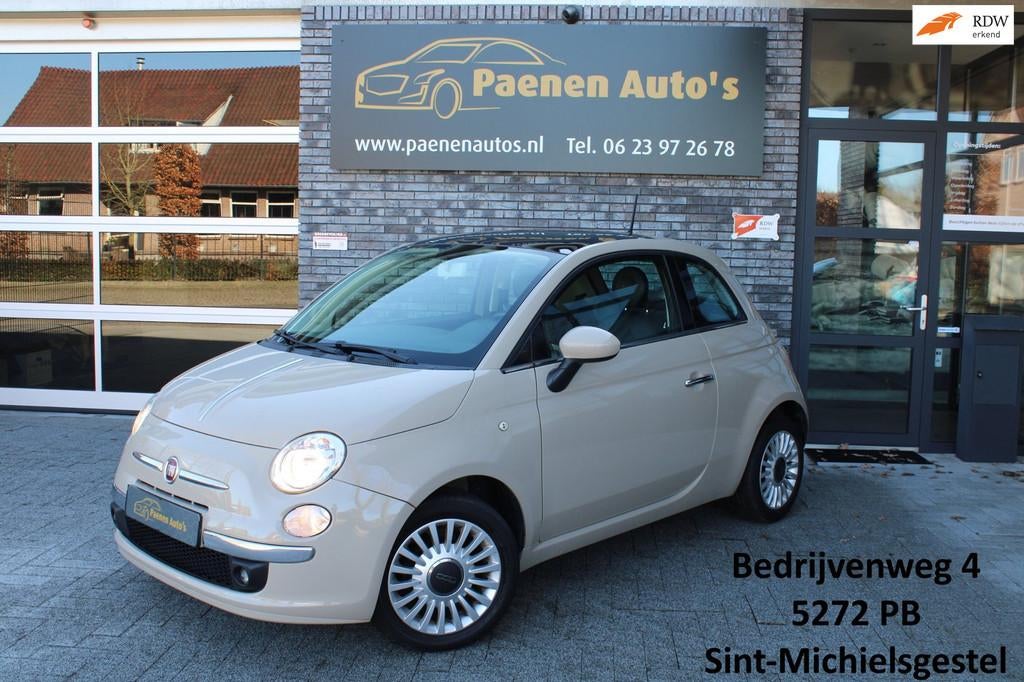 Fiat 500 1.2 Lounge Cappuccino, Leer, City Automaat, Multist, Auto's, Fiat, 15 km/l, Gebruikt, Leder, Bedrijf