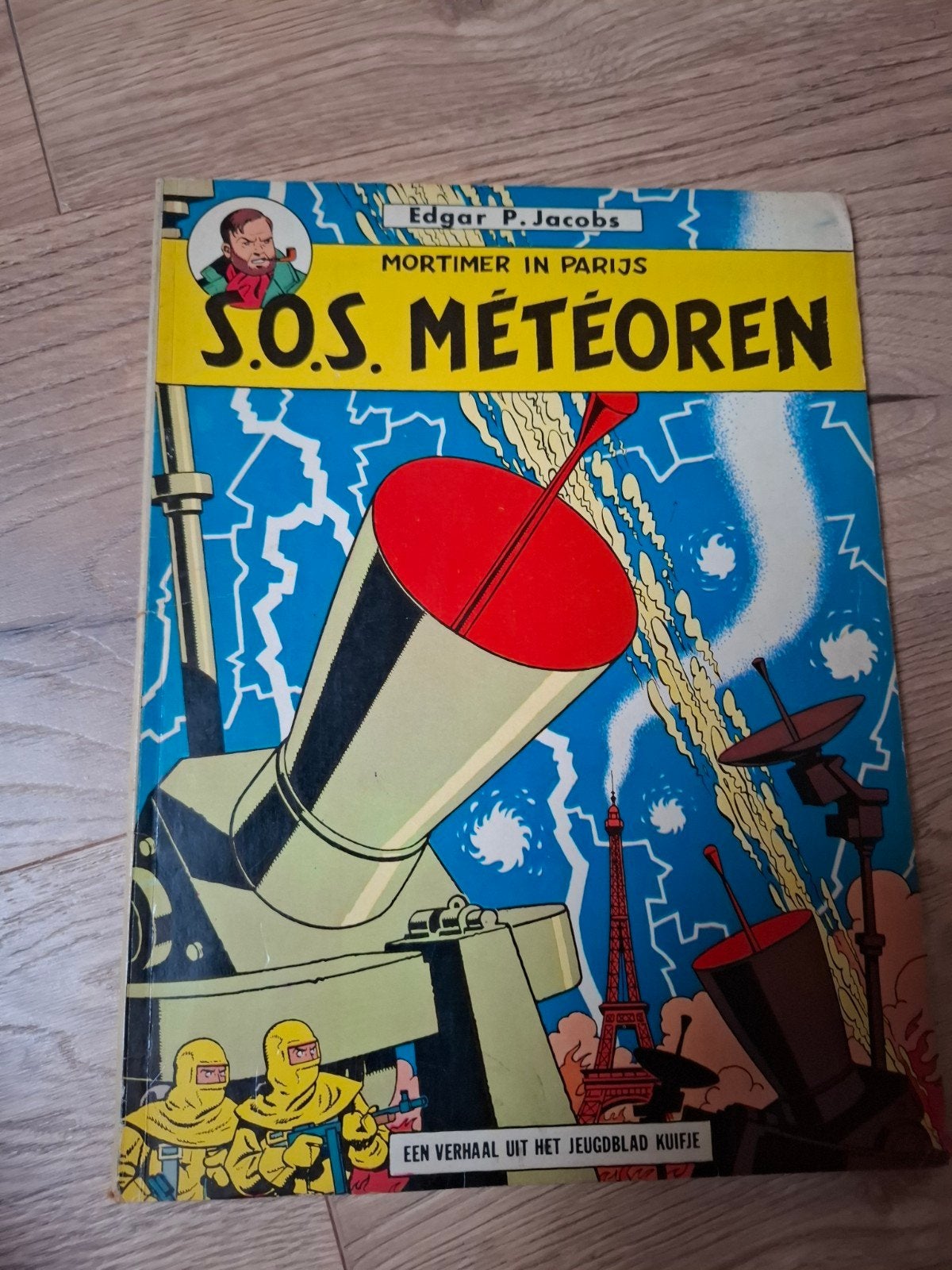 SOS Meteoren - Edgar P. Jacobs - 1e druk zachte kaft, Eén stripboek, Ophalen of Verzenden, Gelezen, Edgar P. Jacobs