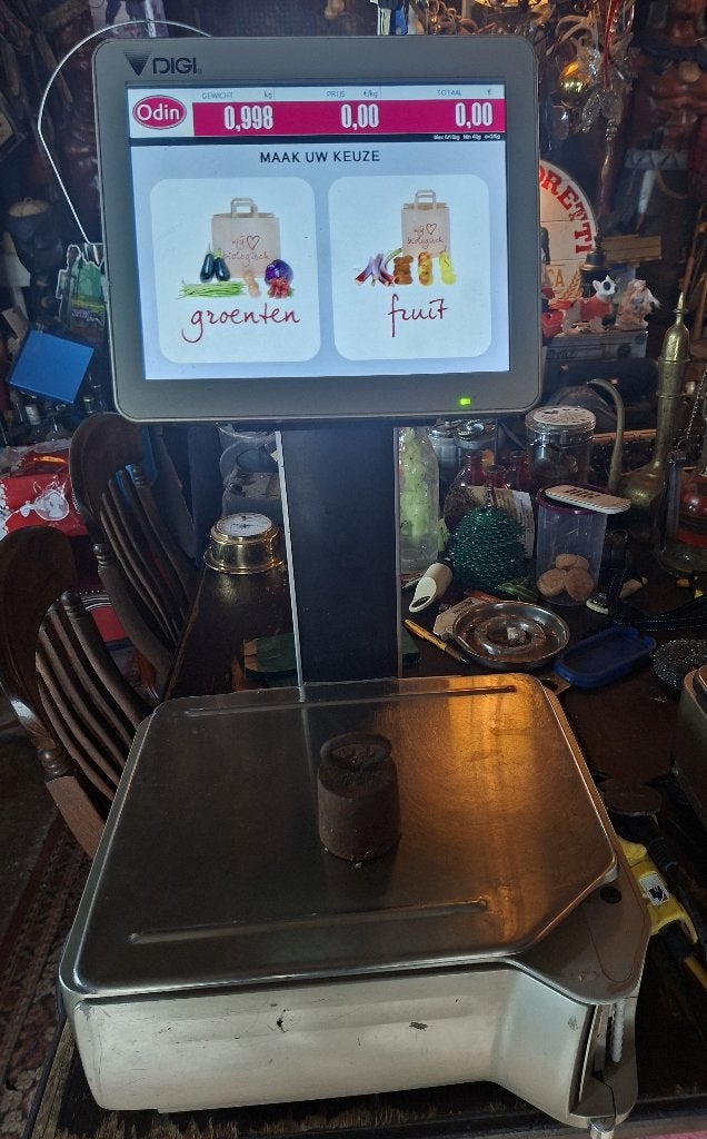 2x Professionele DIGI Odin Groenten Weegschalen, Witgoed en Apparatuur, Weegschalen, Gebruikt, Digitaal, Winkelweegschaal, Fijner dan 1 gram