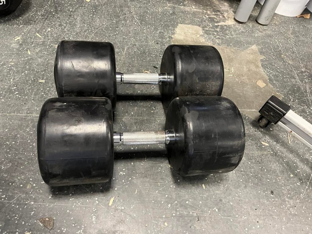 2 x 38 kg lifemaxx rubberen dumbbells gewichten, Ophalen, Dumbbell, Gebruikt, Dumbbells