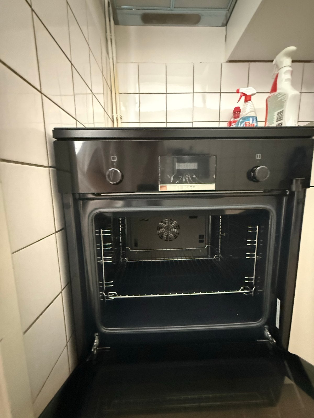 Zwarte Inductie Kookplaat met Oven - Zo goed als nieuw, Ophalen, 60 cm of meer, Grill, 4 kookzones