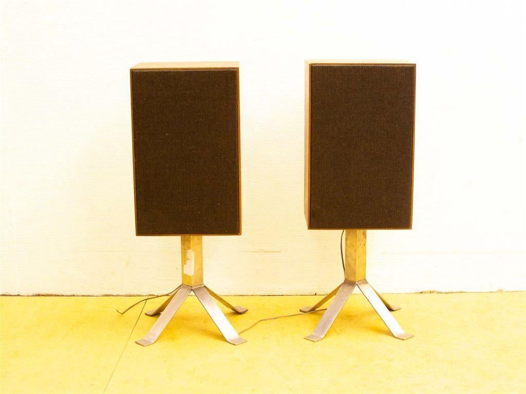 2 luidsprekers op ijzeren poot 31147, Audio, Tv en Foto, Luidsprekers, Ophalen of Verzenden, Gebruikt, Overige merken