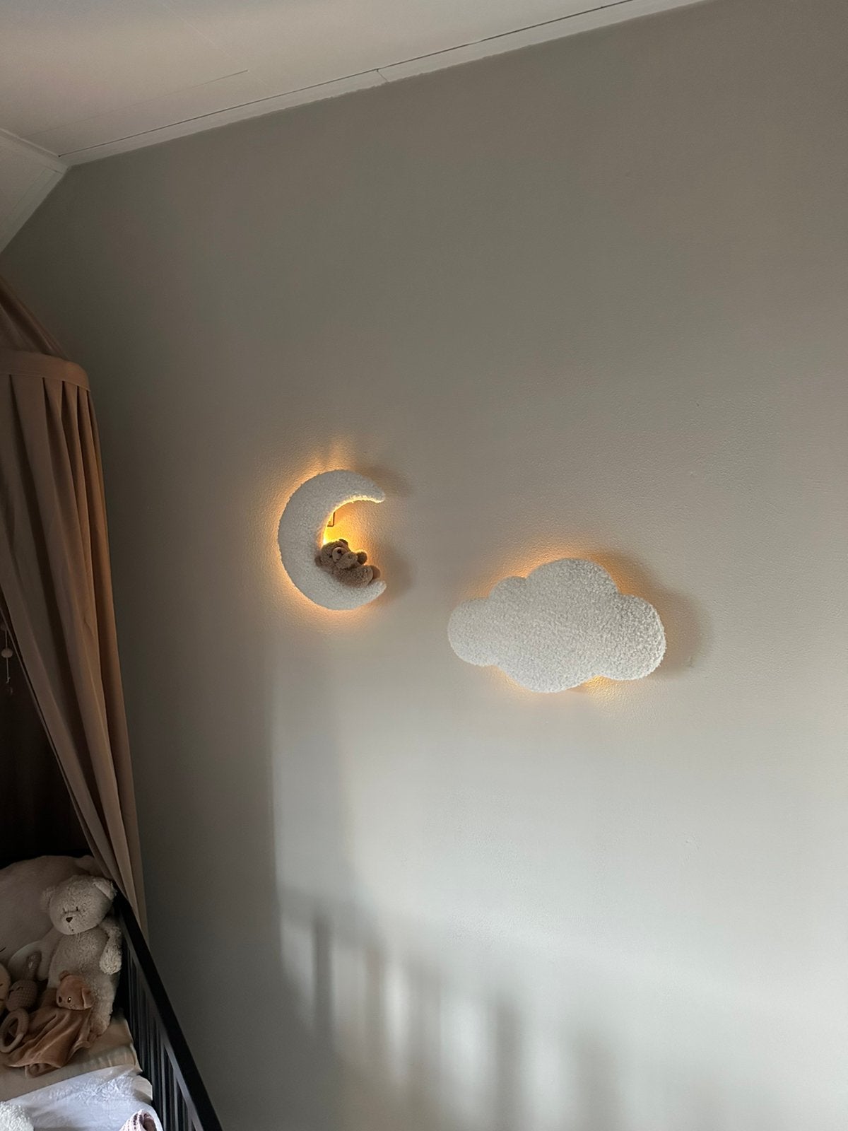 Set van 2 maan met beertje en wolkje wandlamp dreamlight, Kinderen en Baby's, Kinderkamer | Inrichting en Decoratie, Nieuw, Lamp