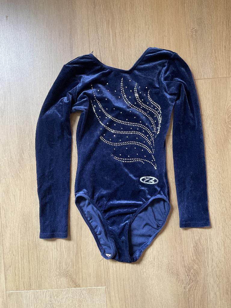 Turnpakje Tiara Lang, Sport en Fitness, Turnen, Gebruikt, Blauw, Turnpak(je), Kindermaat 122 t/m 140