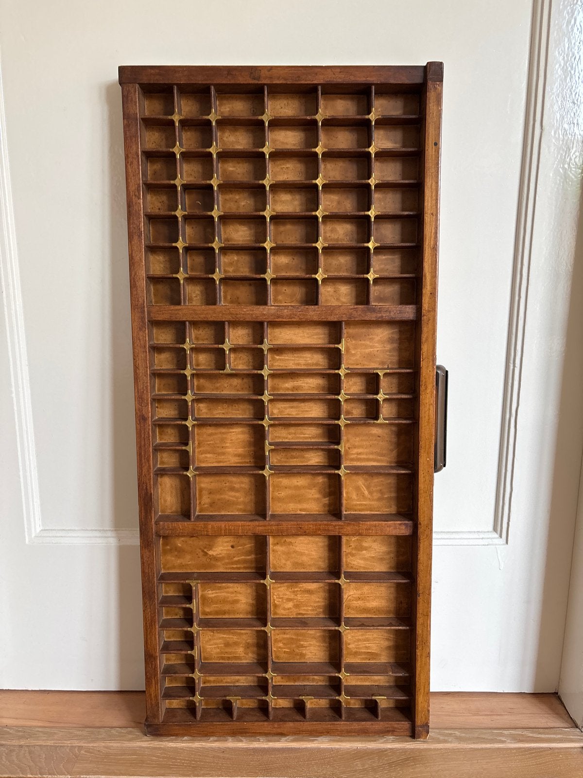 Antieke letterbak / Zetterslade - Hout met messing, Ophalen