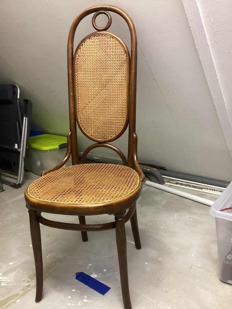 Antieke Thonet Kerkstoel met Rotan Zitting, Antiek en Kunst, Ophalen