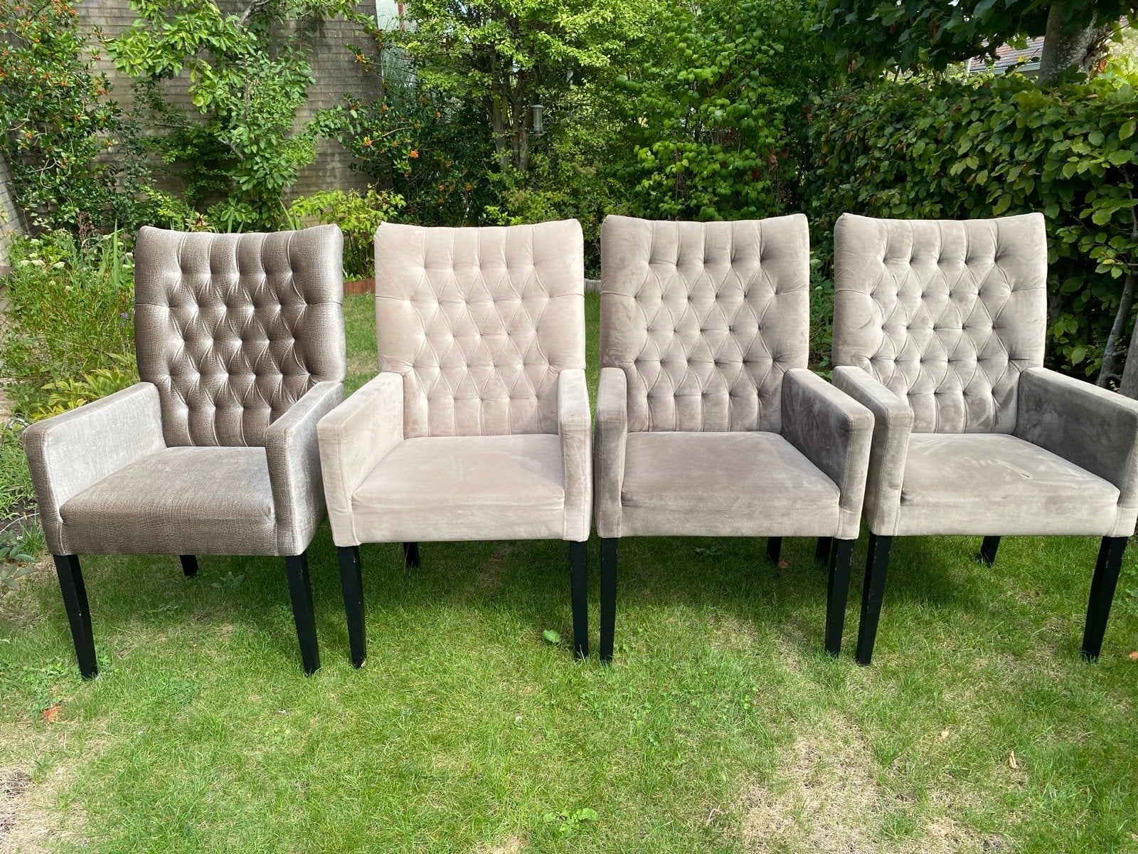 Gratis af te halen 4 eettafelstoelen met armleuning, Huis en Inrichting, Ophalen, Gebruikt, Overige kleuren, Vier