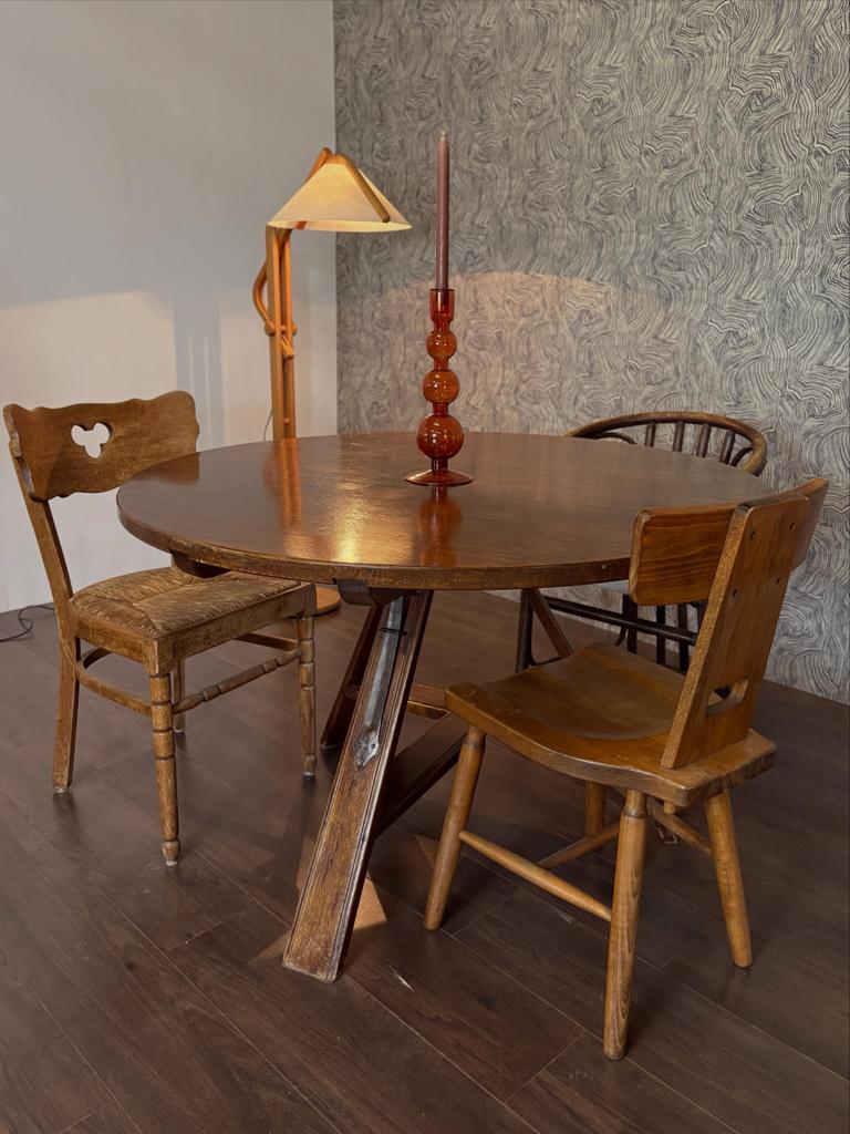Drentse klaptafel, Vintage houten eettafel, Ophalen of Verzenden, Zo goed als nieuw, Rechthoekig, 100 tot 150 cm
