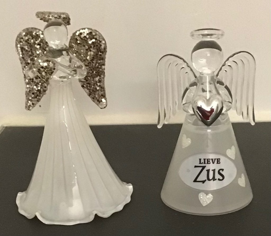 Twee kleine glazen engeltjes, Ophalen, Zo goed als nieuw, Religie