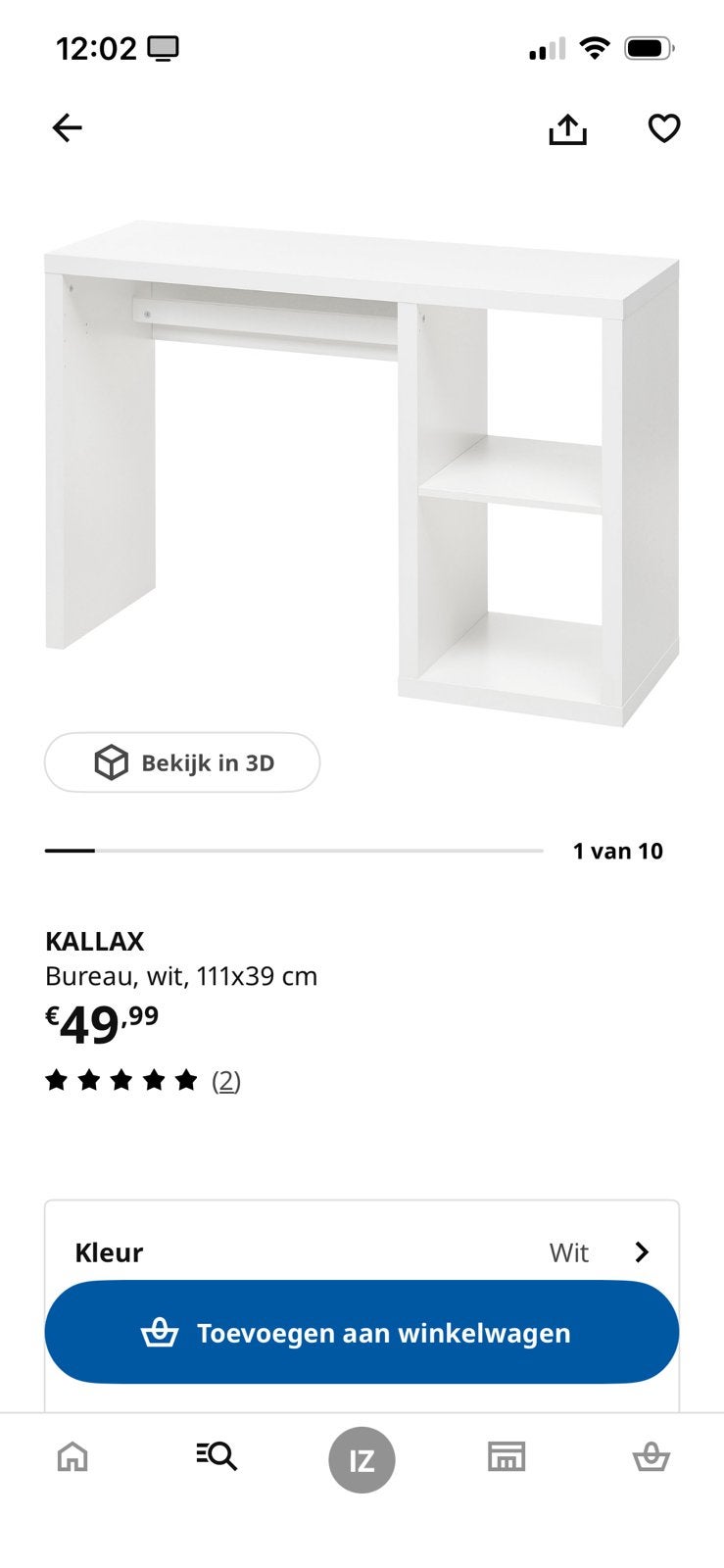 Ikea bureau kallax, Ophalen, Zo goed als nieuw