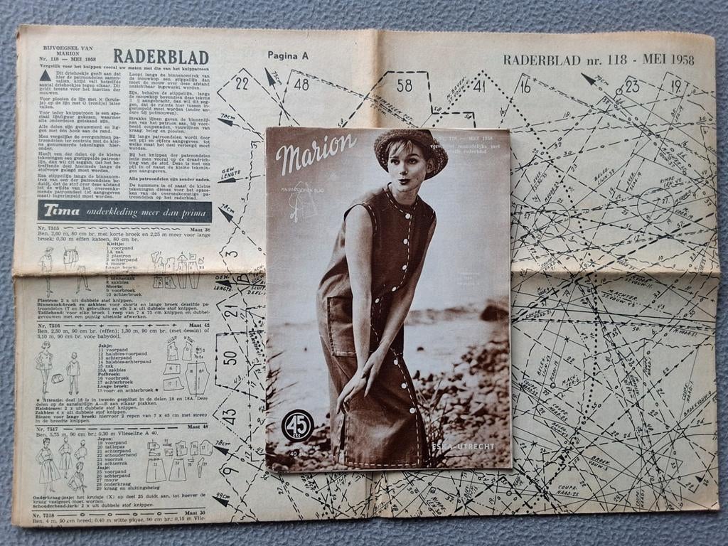 Marion kledingpatronen 1958, Hobby en Vrije tijd, Kledingpatronen, Ophalen of Verzenden, Gebruikt, Vrouw, Marion