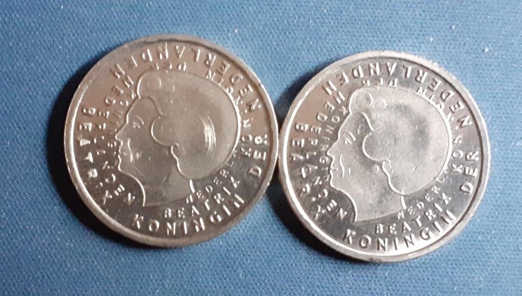 Gulden Beatrix 2001 2 st. Vrolijke Leeuw met vlag, Postzegels en Munten, Munten | Nederland, Ophalen of Verzenden, Koningin Beatrix