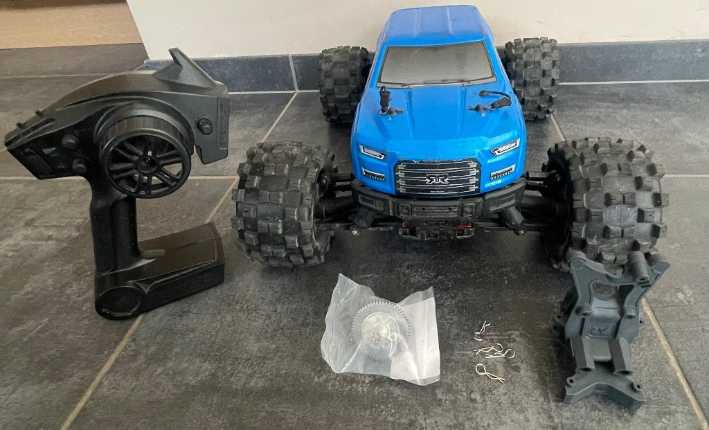 Arrma big rock 3s met upgrades, Auto offroad, Zo goed als nieuw, Schaal 1:10, Ophalen
