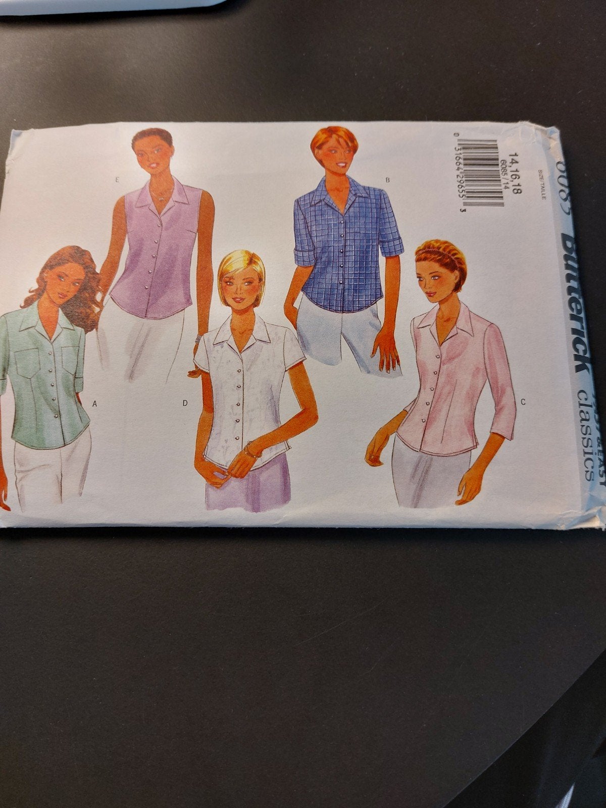 Butterick Naaipatroon 6085 - Diverse Blouses (Maat 14-18), Hobby en Vrije tijd, Overige merken, Vrouw, Ophalen of Verzenden, Overige typen