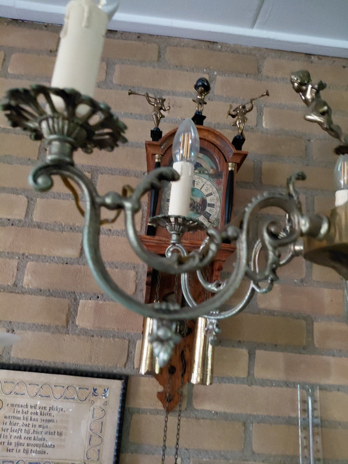 kroonluchter met engelen, Ophalen, Zo goed als nieuw