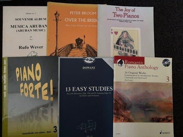 Diverse bladmuziek voor piano - 6 boeken, Gebruikt, Verzenden, Klassiek, Les of Cursus