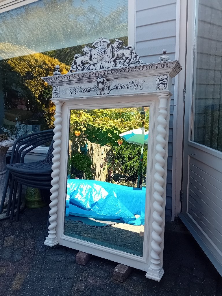 Antieke/vintage spiegel  137 cm x 73 cm, Antiek en Kunst, Ophalen, Rechthoekig, 50 tot 100 cm, 100 tot 150 cm