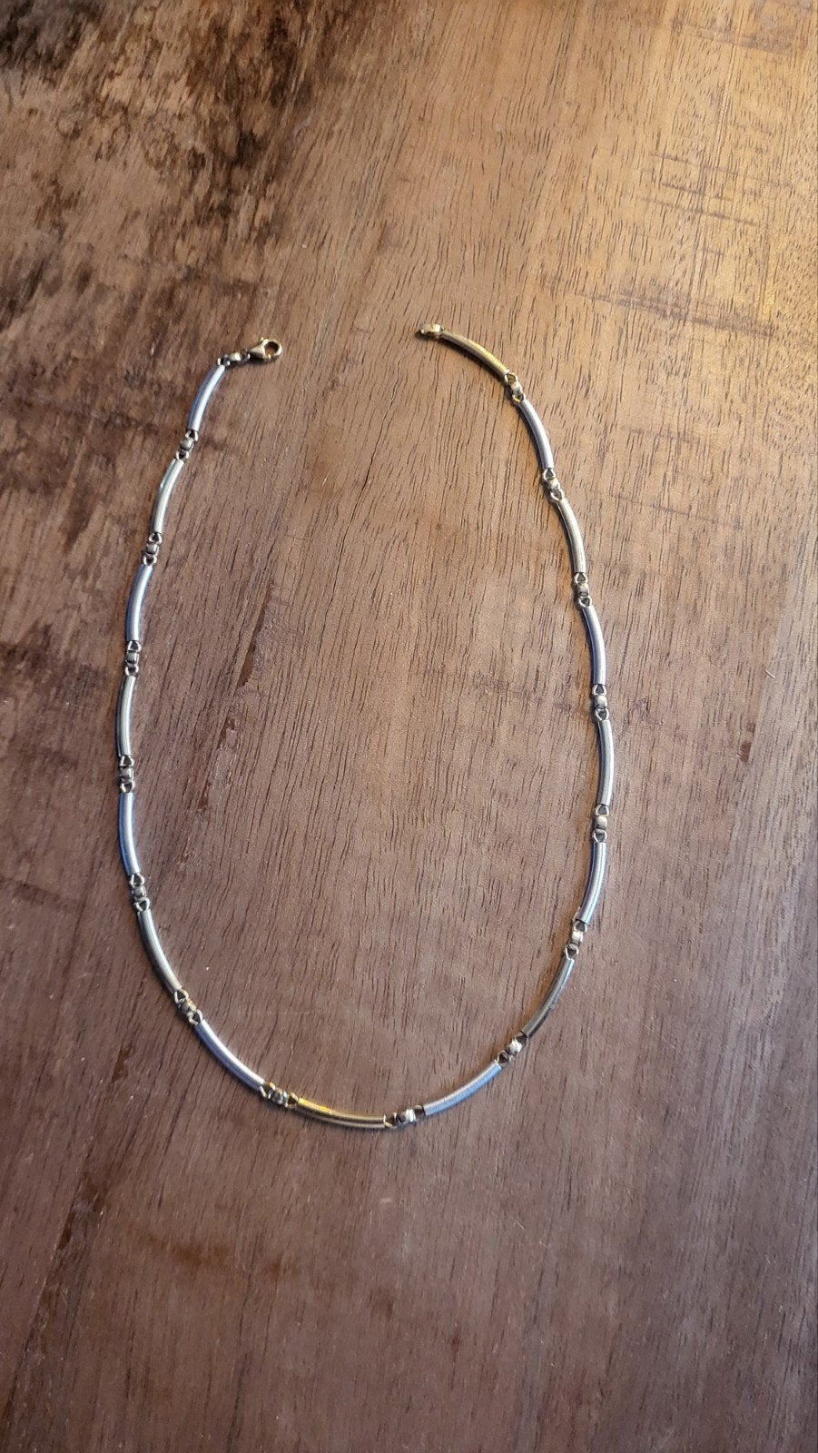 Elegante gouden ketting wit en geelgoud, Ophalen, Zo goed als nieuw, Goud, Goud