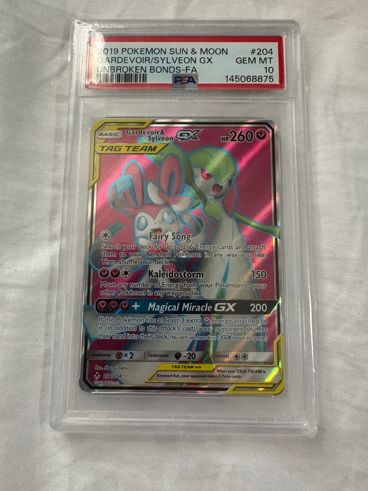 Gardevoir Sylveon Unbroken Bonds PSA 10, Ophalen of Verzenden, Zo goed als nieuw