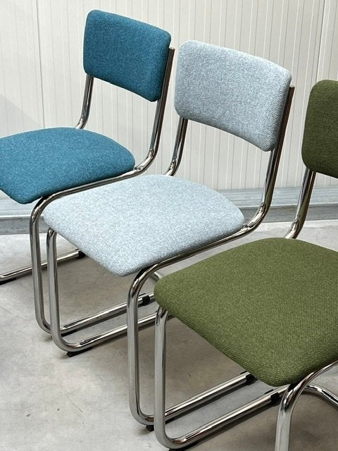 Retro buisstoelen nieuw buisframestoel sledestoelen prijs ps, Overige kleuren, ., Overige materialen, Vintage