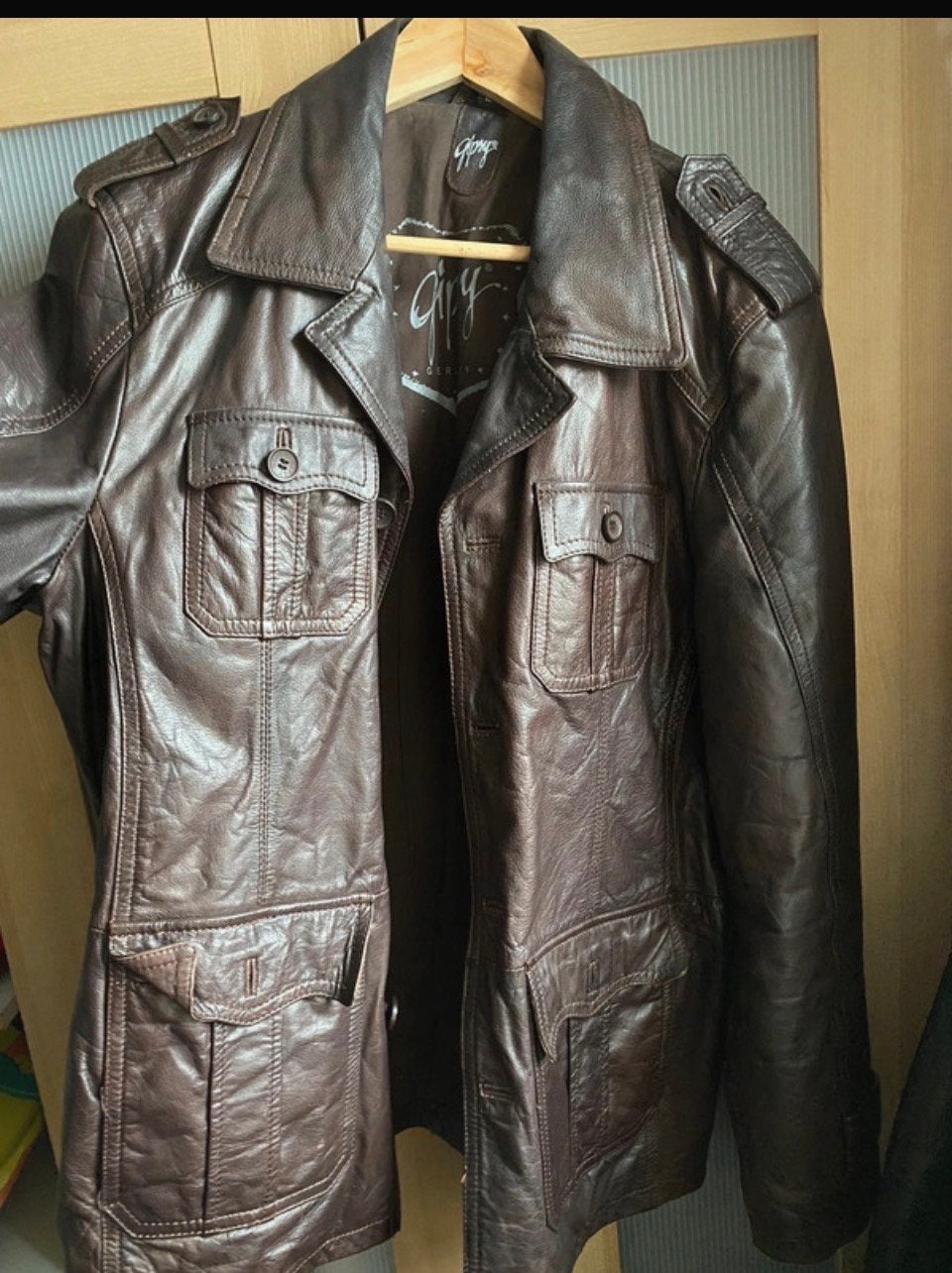 Gipsy Leren Jas Maat L - Vintage Stijl, Zo Goed als Nieuw, Kleding | Dames, Ophalen of Verzenden, Zo goed als nieuw, Maat 42/44 (L)