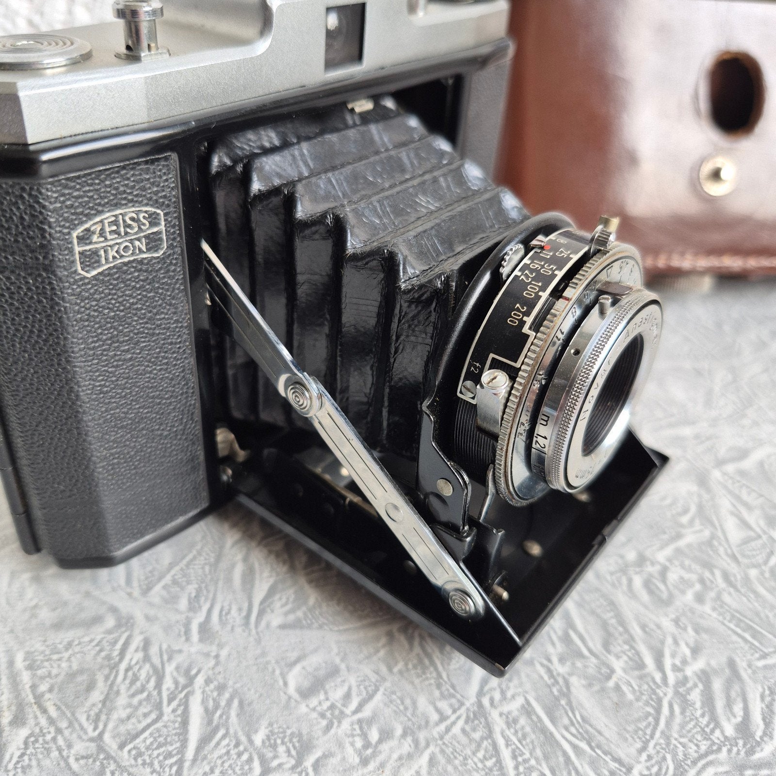 Vintage Zeiss Ikon Nettar 518/16 Balgcamera Set met Flitser, Ophalen of Verzenden, Compact, Overige Merken