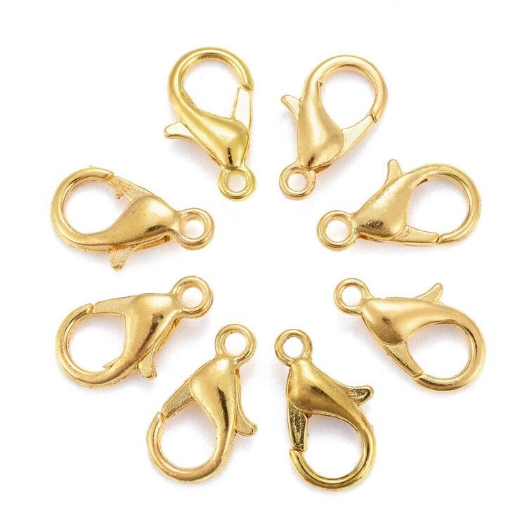Set 8 goudkleurige slotjes 12x6 mm., Kraal, SINO-SEAR GmbH, Feuerbachstrasse11, Potsdam, Germany, Nieuw