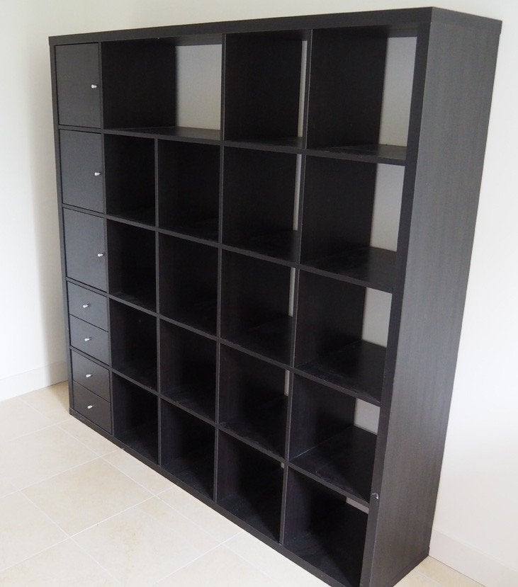 Ikea Kallax kast 25 vakken, Ophalen, Gebruikt, 150 tot 200 cm, Met lade(s)