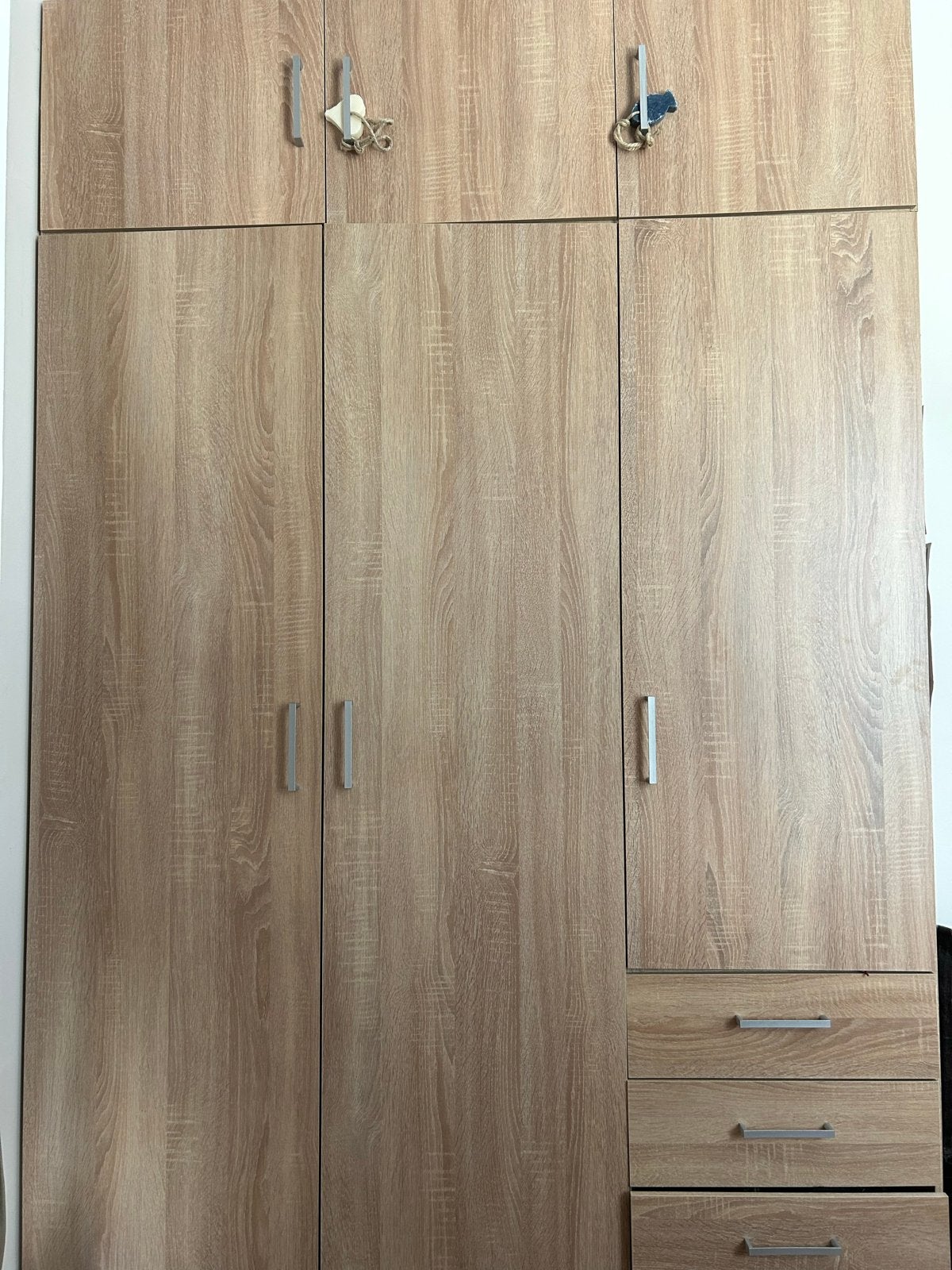 Jysk Fandrup Kledingkast - Licht Eiken, 145x176 cm, Ophalen, Gebruikt, 100 tot 150 cm, Met lade(s)