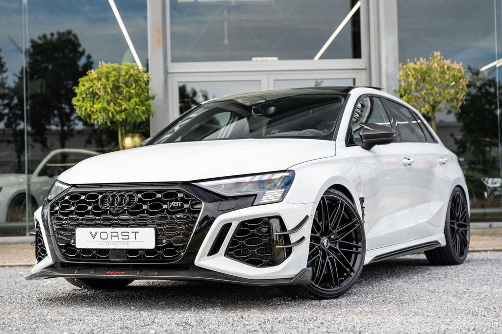 Audi RS3-R ABT 2.5 TFSI quattro Keramisch Pano Eventuri HUD, Auto's, Audi, Automaat, Gebruikt, Zwart, RS3