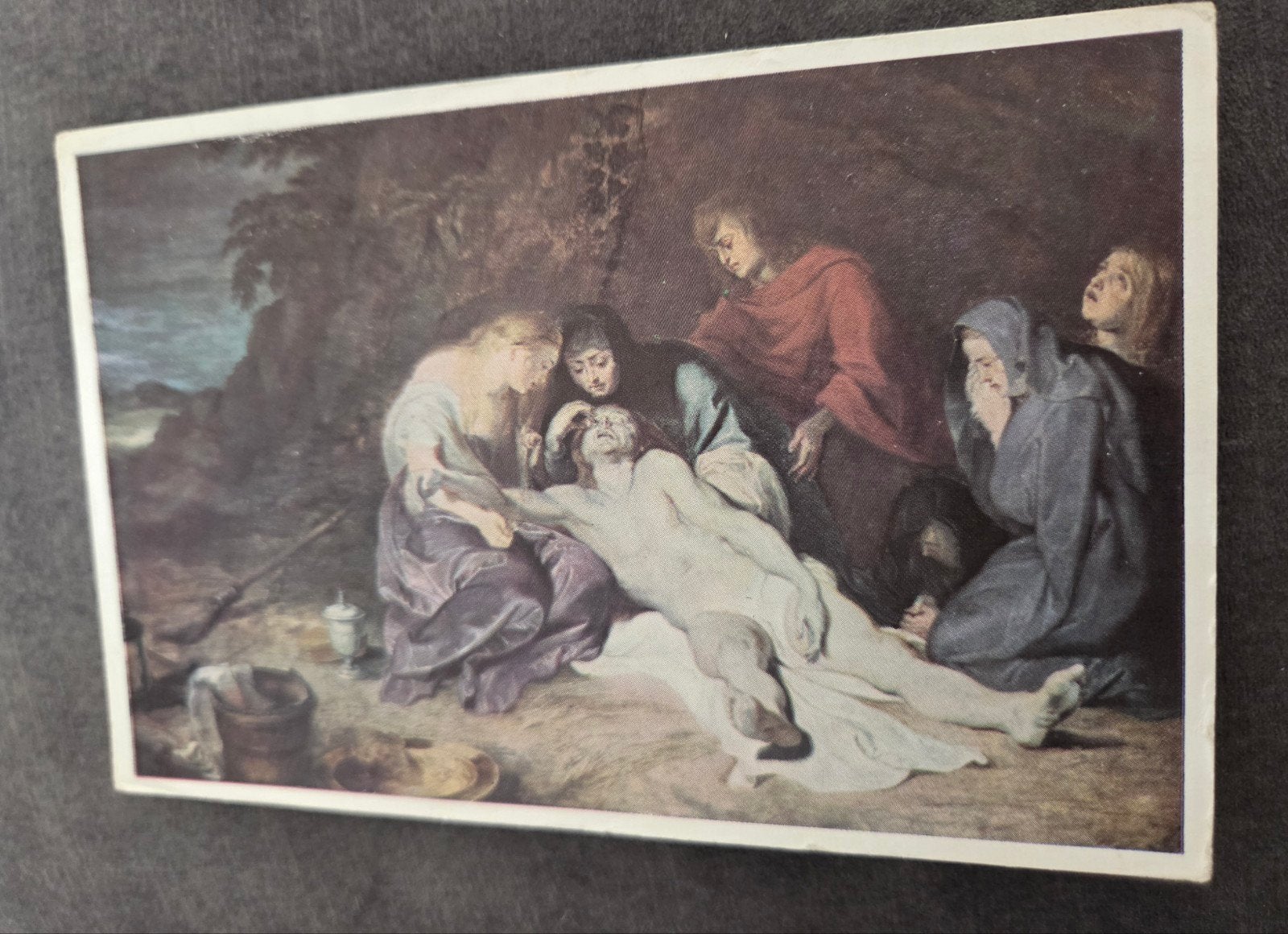 Oude ansichtkaart: De Graflegging van Christus, Verzamelen, Verzenden, 1960 tot 1980, Gelopen, Overige soorten