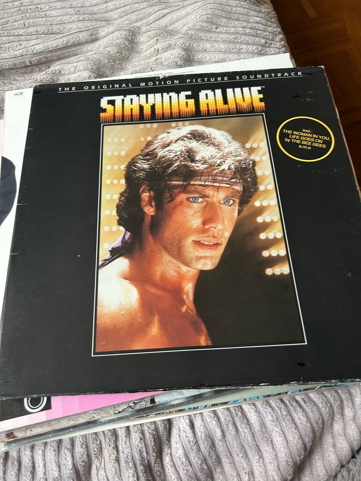 Soundtrack Staying Alive LP - John Travolta & Bee Gees, Complilatie, Ophalen, Gebruikt, 12 inch
