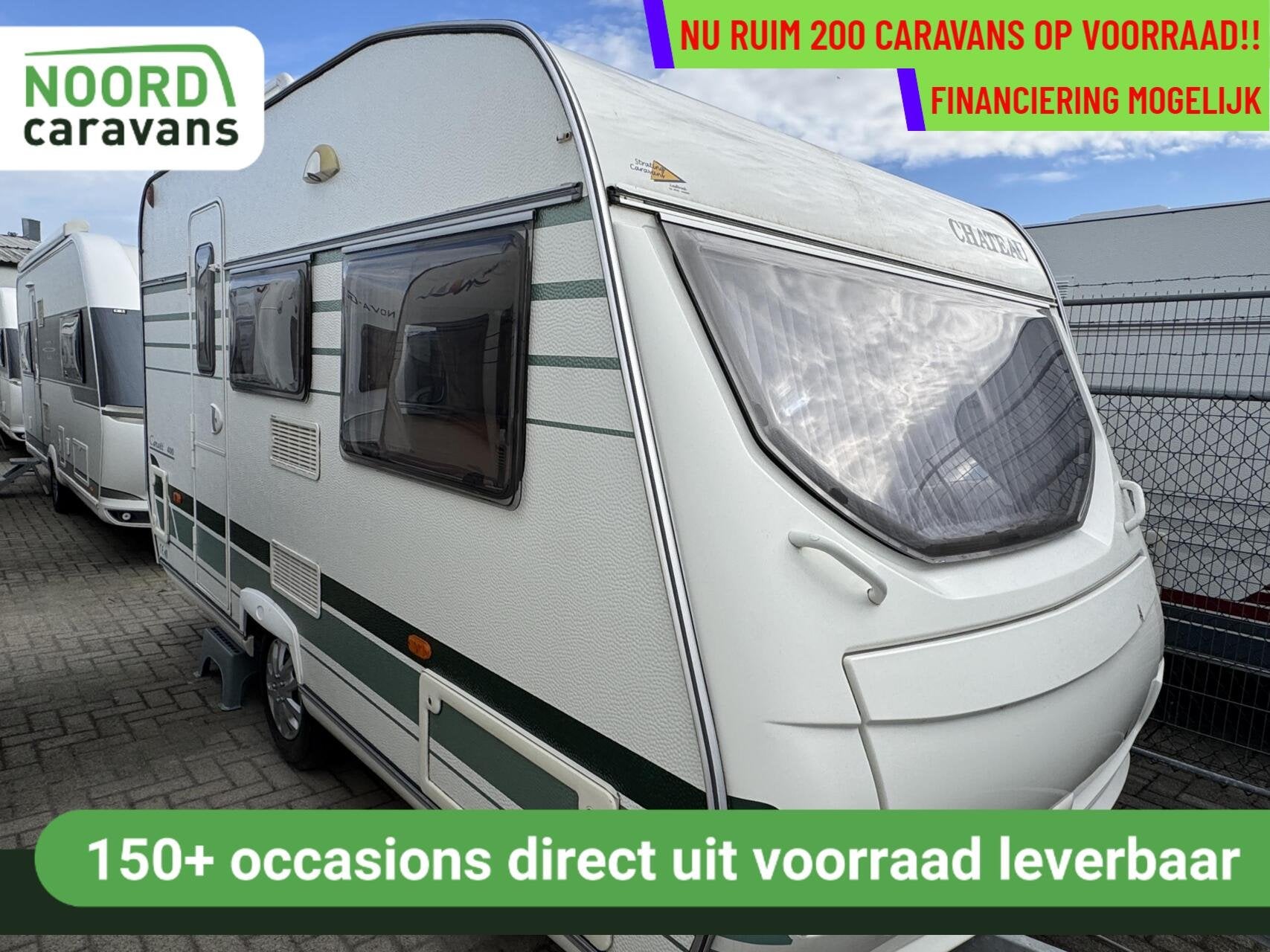 Chateau CARATT 400, DWARSBED,VOORTENT,KOELKAST, Caravans en Kamperen, Chateau, Hordeur, Bedrijf, 750 - 1000 kg