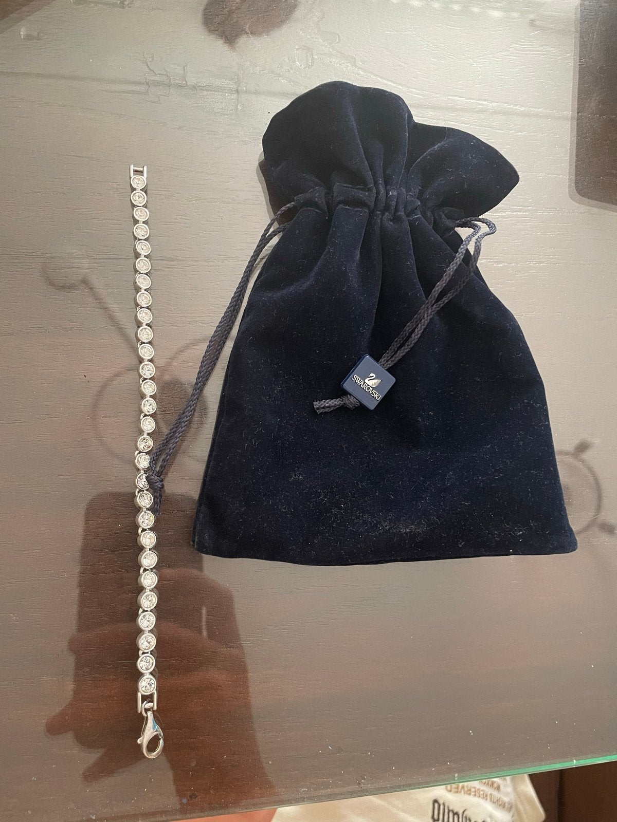 Swarovski Tennis Armband met Kristallen en Zakje, Met kristal, Overige materialen, Ophalen of Verzenden, Zo goed als nieuw