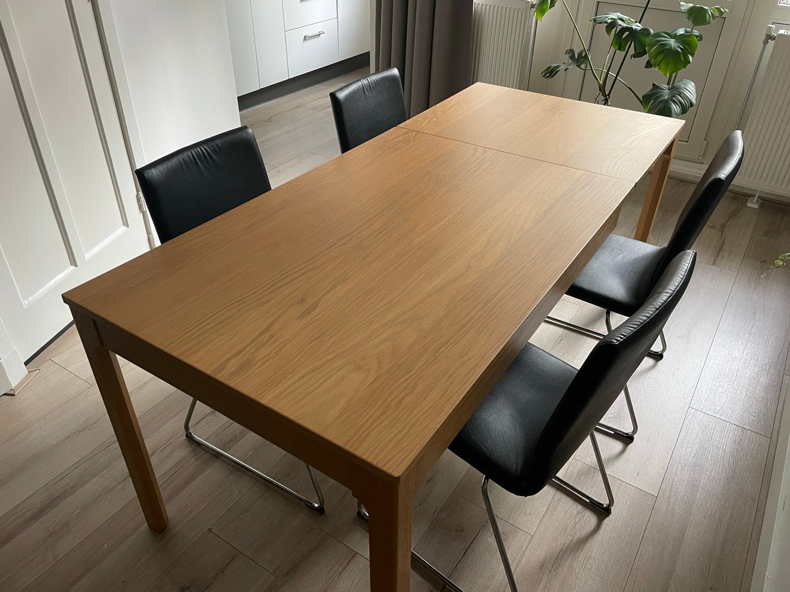 Uitschuifbare eettafel 120-180cm, Huis en Inrichting, Tafels | Eettafels, Ophalen, Gebruikt, 50 tot 100 cm, 150 tot 200 cm