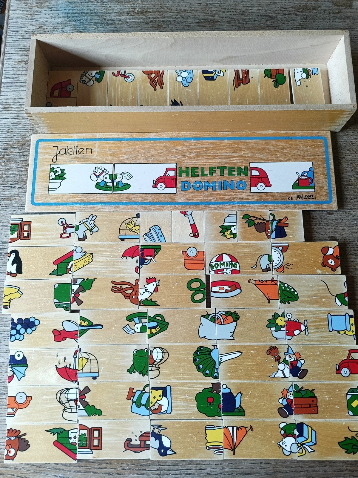 Rolf Helften Domino - Educatief Houten Spel, Ophalen of Verzenden, Gebruikt, Overige typen