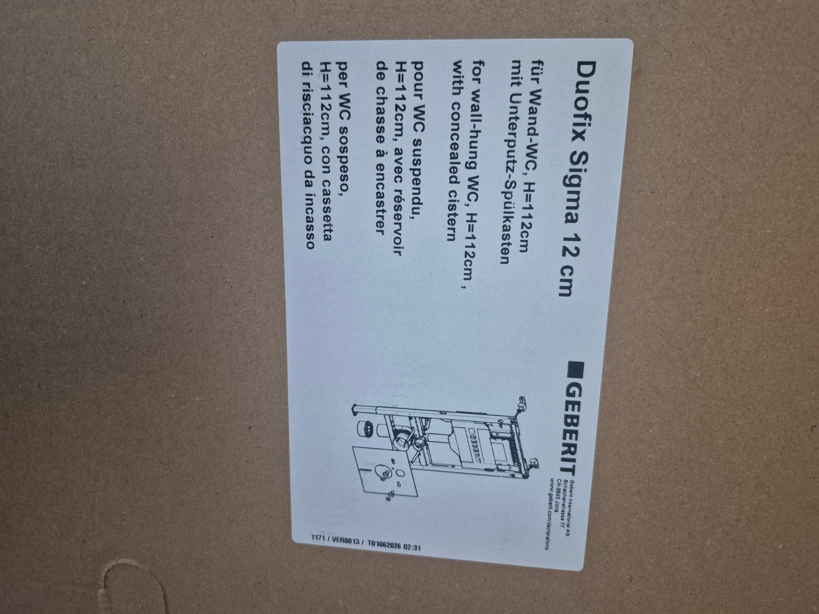 Geberit UP320 nieuw, Ophalen, Nieuw, Toilet
