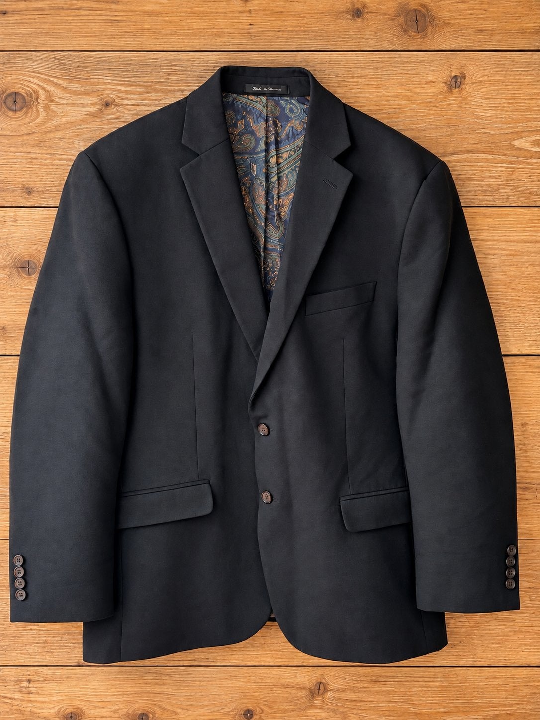 Vintage Ralph Lauren Faux Suede Blazer Maat 54 Paisley, Ophalen of Verzenden, Zo goed als nieuw, Maat 52/54 (L), Blauw