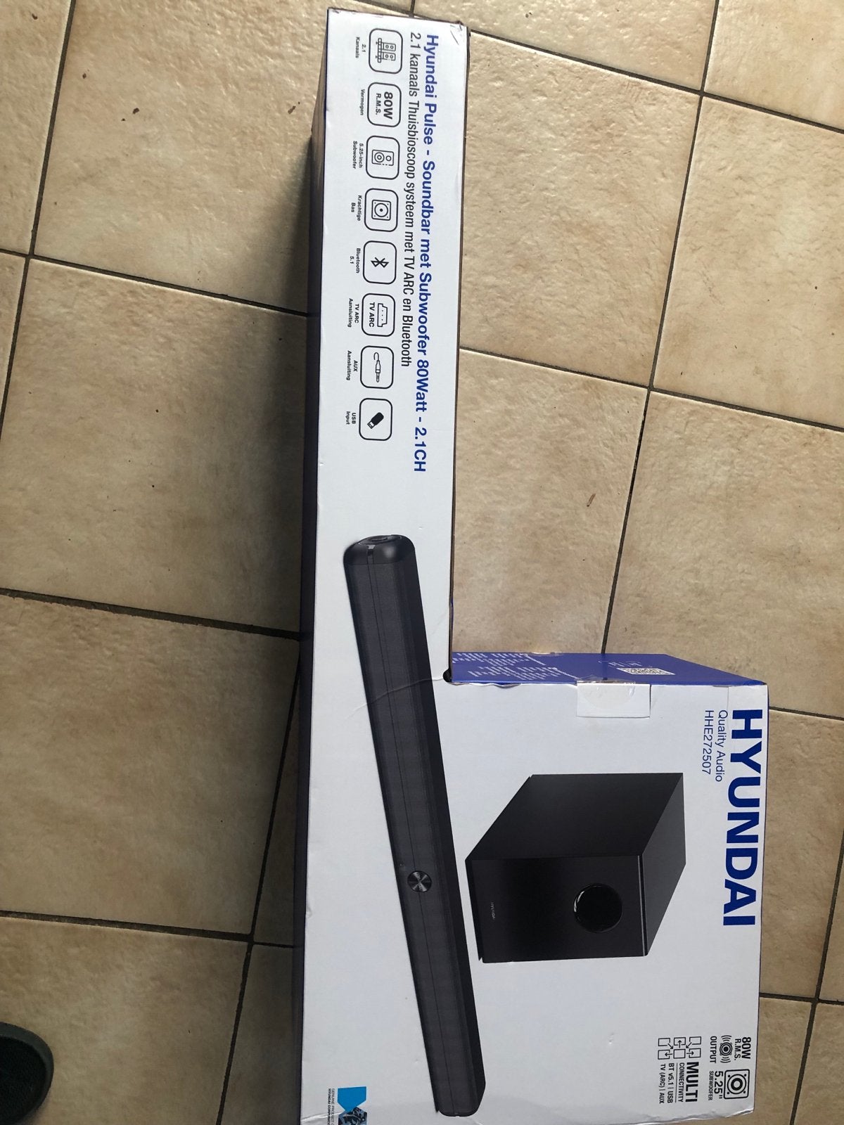 Hyundai Pulse Soundbar met Subwoofer 80W - Bluetooth, Ophalen, Bluetooth, Nieuw