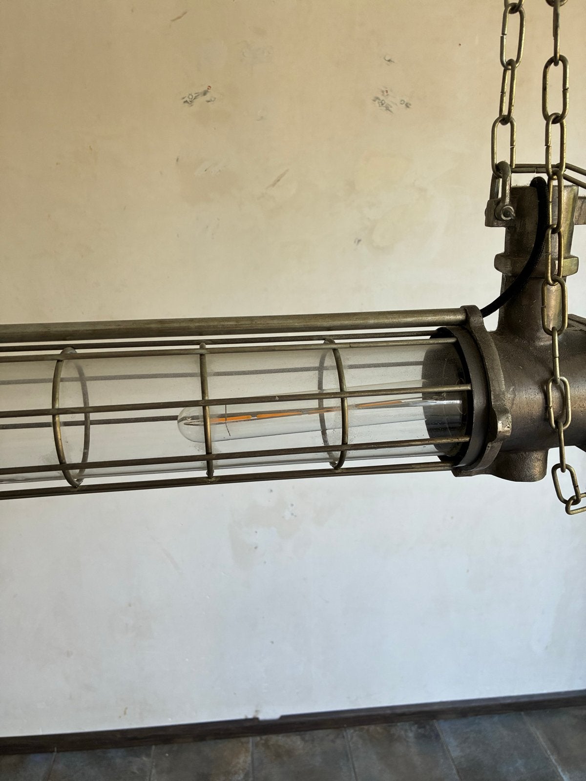 Industriële hanglamp - Stoer en robuust design, Ophalen, Gebruikt, Metaal, E27 (groot)